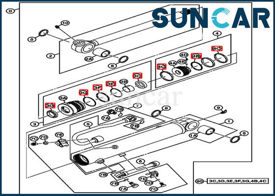 Mua 4667454 Bộ làm kín xi lanh gầu 17D Bộ dụng cụ thay thế thủy lực John Deere online manufacture