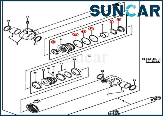 Mua 0843808 Máy xúc Boom Swing Service Kit Bộ làm kín xi lanh thủy lực cho John Deere 50C online manufacture