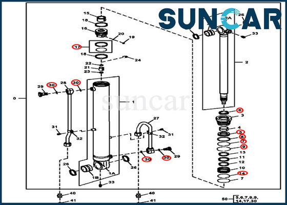 Mua 4687560 Bộ sửa chữa con dấu cánh tay Bộ dụng cụ làm kín dầu xi lanh Phù hợp với mô hình máy xúc 60D John Deere online manufacture