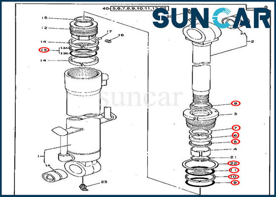 Mua 4217004 Bộ làm kín thùng sửa chữa Bộ làm kín xi lanh thủy lực 70D Deere online manufacture