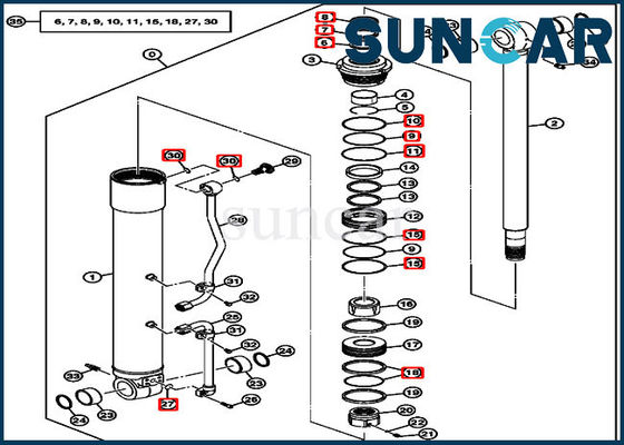 Mua 4464984 Boom Seal Repair Kit Bộ dịch vụ xi lanh Phù hợp với 75C 80C John Deere Linh kiện online manufacture