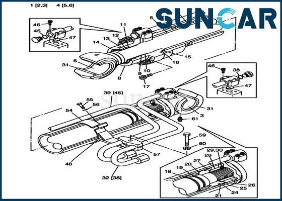 Mua LZ00442 Bộ dụng cụ làm kín thủy lực Bộ dụng cụ dịch vụ xi lanh Phù hợp với CASE CX225SR CX240 online manufacture
