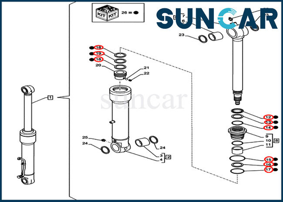 Mua Bộ làm kín thùng LZ00473 Bộ thay thế xi lanh Phù hợp với CX75C SR CX80C Máy xúc bánh xích CASE online manufacture