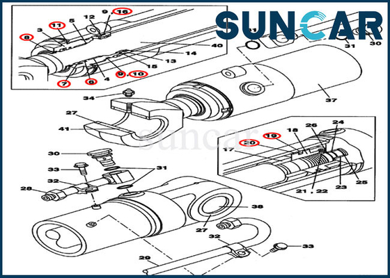Mua CX80 Case LZ008240 Boom Swing Cylinder Seal Repair Kit Bộ phận máy xúc bánh xích OEM online manufacture