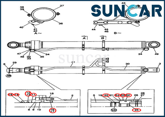 Mua LZ00312 Boom Cylinder Seal Kit Bộ tái chế thủy lực Phù hợp với Trường hợp CX800 Con dấu máy móc online manufacture