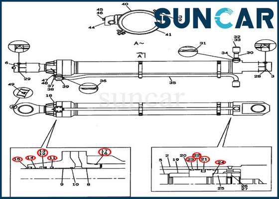 Mua Bộ dịch vụ xi lanh gầu LZ00313 Bộ phụ kiện hàn gắn cánh tay thủy lực CX800 Case Excavator online manufacture