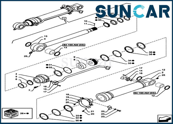 Mua Bộ làm kín thùng LZ010810 Bộ sửa chữa xi lanh máy xúc Phù hợp với trường hợp CX160C CX160B online manufacture