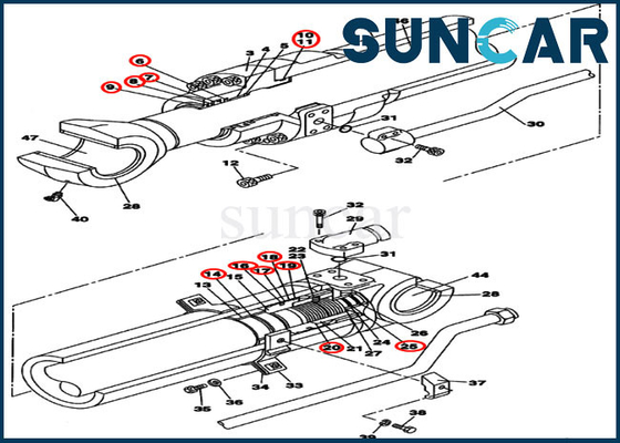 Mua LZ008050 Arm / Dipper Repair Seal Kit Con dấu xi lanh thủy lực Phù hợp với CX250C CX240B Vỏ online manufacture
