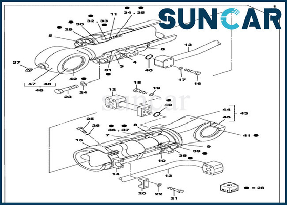 Mua Bộ niêm phong dầu LZ007550 Hộp đựng xi lanh sửa chữa Bộ làm kín phù hợp với máy xúc CX700B online manufacture