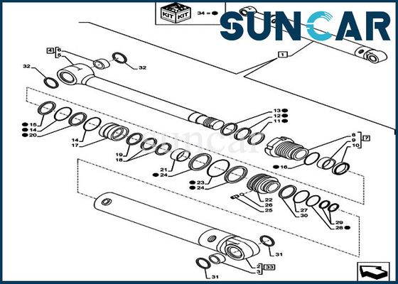 Mua CX80C CX75C SR Case LZ012040 Boom / Dipper / Arm Seal Kit Bộ niêm phong xi lanh online manufacture