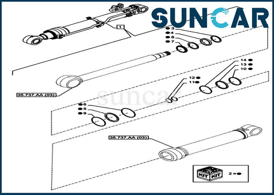 Mua CX350D LC CASE LZ012100 Bộ dụng cụ sửa chữa cánh tay Bộ dụng cụ sửa chữa xi lanh thủy lực online manufacture