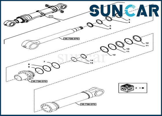 Mua LZ014900 Bộ làm kín xi lanh sửa chữa thùng CX750DRTC Bộ dụng cụ làm kín dầu cho máy xúc online manufacture