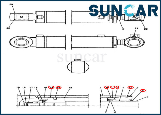 Mua PE01V00005R100 Bộ đệm thay thế xi lanh xoay phù hợp với Máy xúc CX14 Cấu tạo trường hợp online manufacture