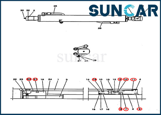 Mua Bộ làm kín dầu thủy lực CX25 PV01V00037R300 Bộ niêm phong xi lanh cánh tay Bộ sửa chữa trường hợp online manufacture