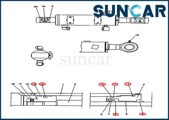Mua PV01V00038R300 Bộ làm kín lưỡi dao cạo Bộ thay thế con dấu xi lanh Phù hợp với CX25 CASE online manufacture
