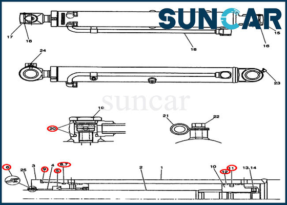 Mua Bộ làm kín thùng PW01V00046R300 Bộ niêm phong xi lanh thủy lực CX36 CX31 Bộ niêm phong xi lanh thủy lực PW01V00046R300 online manufacture