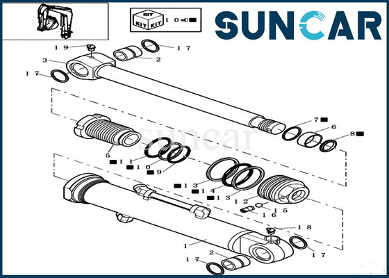 Mua Bộ dụng cụ xi lanh tiêu chuẩn 72275474 Bộ dụng cụ sửa chữa con dấu lưỡi ủi phù hợp với thiết bị hạng nặng CX16B CASE online manufacture