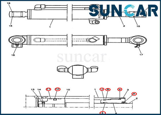 Mua PE01V00004R100 Bộ làm kín xi lanh lưỡi lam CX14 CASE Bộ thay thế xi lanh thủy lực online manufacture