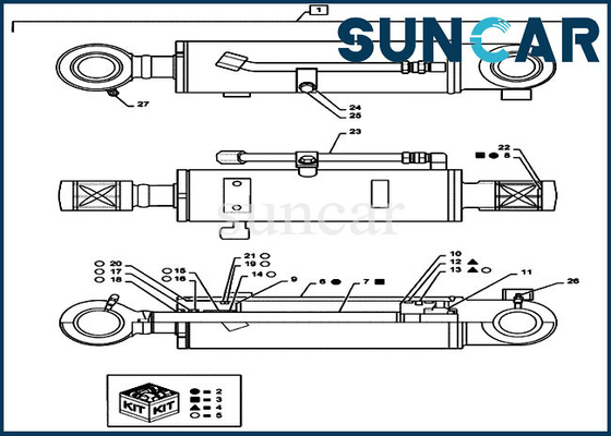 Mua Mini Crawler Excavator PS01V00005R300 Dozer Cylinder Piston Seal Kit CX55B Case Seal Repair Kits online manufacture