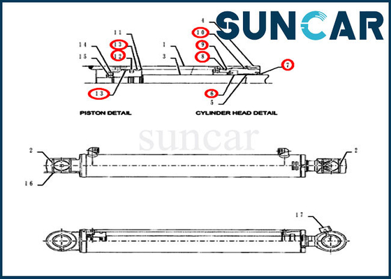 Mua PY01V00053R300 Bộ làm kín xi lanh xoay CX55BMSR Trường hợp máy xúc bánh xích mô hình Bộ dụng cụ sửa chữa thủy lực online manufacture