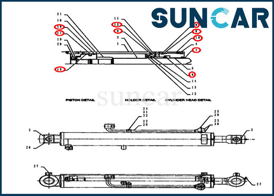 Mua Boom Seal Kit PY01V00054R300 Bộ sửa chữa con dấu xi lanh cho máy xúc CX55BMSR online manufacture