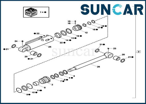 Mua XKCC-01535 XKCC01535 Bộ dụng cụ sửa chữa xi lanh thủy lực Lưỡi ủi Bộ dụng cụ làm kín Máy xúc Phù hợp với CASE CX17C online manufacture