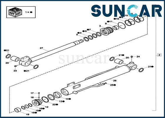 Mua CX18C Model Excavator XKCC-00397 XKCC00397 Bộ sửa chữa con dấu xi lanh bùng nổ cho thiết bị xây dựng trường hợp online manufacture