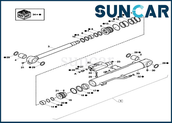 Mua XKCD-03431 XKCD03431 Bộ niêm phong bùng nổ cho trường hợp Van an toàn CX26C Bộ dịch vụ xi lanh thủy lực online manufacture