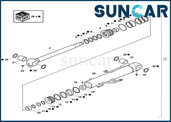 Mua XKCC-01437 XKCC01437 Boom Seal Kit Bộ sửa chữa con dấu xi lanh Phù hợp với trường hợp CX33C CX37C Máy xúc online manufacture