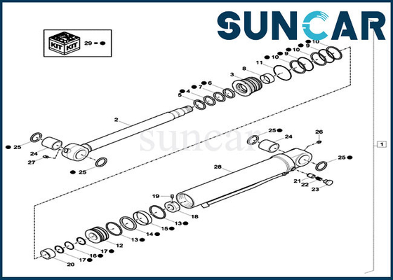 Mua XKCC-01438 XKCC01438 Bộ làm kín xi lanh cái gáo CX33C CX37C Bộ dịch vụ thủy lực OEM online manufacture