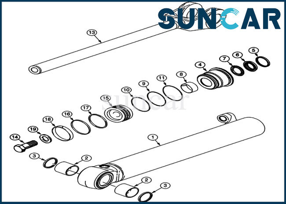 Mua 1542879C1 Bộ niêm phong vỏ 63,5MM Thanh 521D 521E Bộ niêm phong sửa chữa xi lanh máy xúc lật online manufacture