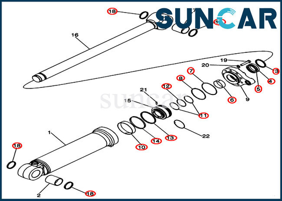 Mua Bộ làm kín dầu thủy lực 84327732 Bộ làm kín xi lanh nghiêng cho máy xúc bánh lốp Model 921F online manufacture