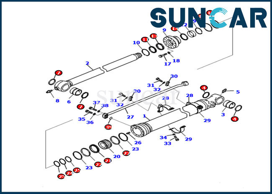 Mua Bộ sửa chữa con dấu xi lanh Komatsu 721-98-00270 cho bộ phận bảo dưỡng máy xúc PC240LC-11 PC220-8M0 online manufacture