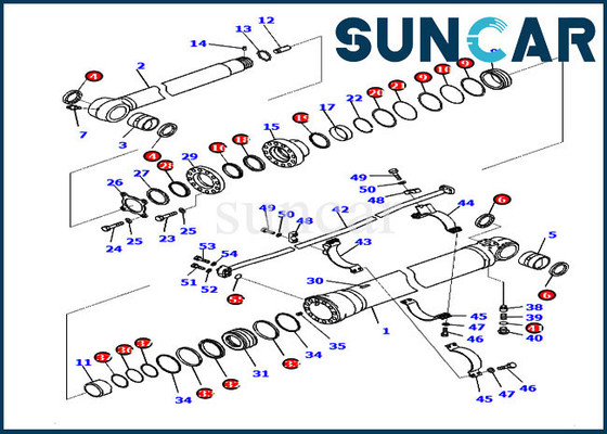 Mua PC200-8M0 707-99-50410 Bộ niêm phong Komatsu Bộ dịch vụ thay thế xi lanh cánh tay máy xúc online manufacture