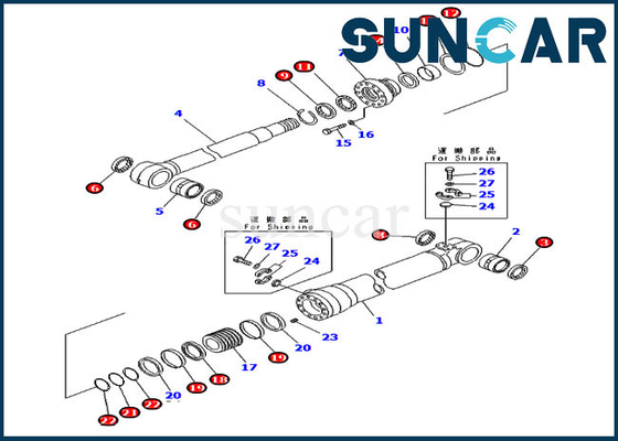 Mua Bộ dịch vụ 707-99-68730 Boom điều chỉnh Bộ làm kín xi lanh Phù hợp với Bộ phận mô hình Komatsu PC228USLC-8 PC210LC-7K online manufacture