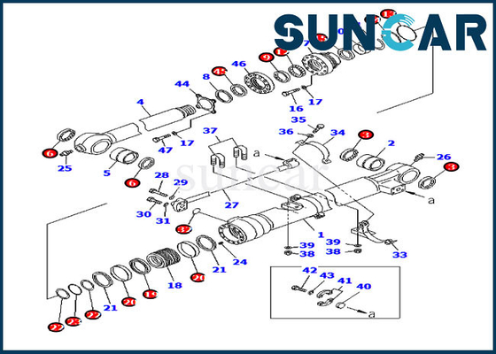 Mua Bộ làm kín 707-99-45070 Bộ công cụ bảo dưỡng xi lanh thủy lực cho Komatsu PC200-8 HB205-1 HB215LC-1 online manufacture