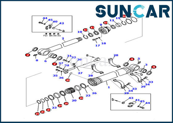 Mua PC210LC-11 PC228US-11 Kiểu máy Komatsu 721-99-47131 Bộ sửa chữa con dấu xi lanh cánh tay Bộ dụng cụ làm kín dầu máy xúc online manufacture