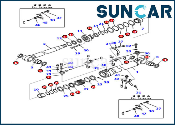 Mua PC210LC-11 HB215LC-3 721-98-00860 Komatsu Boom Cylinder Service Kit Bộ làm kín máy xúc online manufacture
