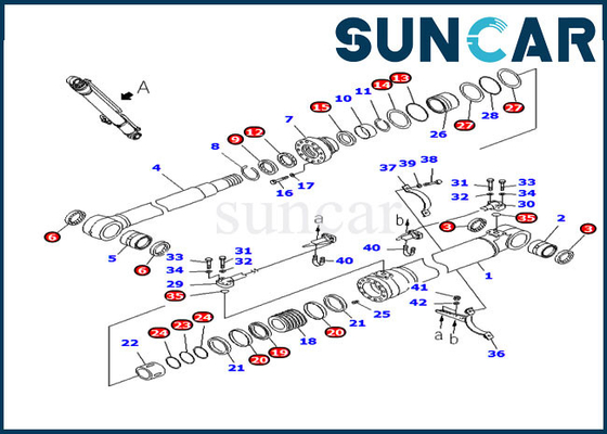 Mua PC220-8 PC220LC-8 Bộ bảo dưỡng Komatsu 707-98-47730 Bộ dụng cụ sửa chữa con dấu dầu xi lanh thủy lực online manufacture