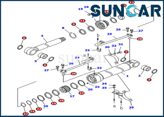 Mua 707-99-46140 7079946140 PC228USLC-3 Boom Cylinder Seal kit cho KomatsuExcavator Phiên bản nước ngoài online manufacture