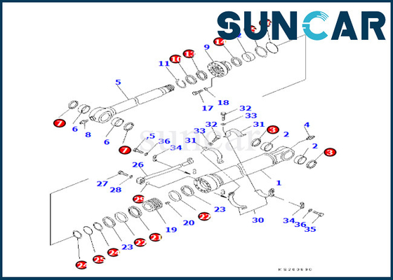 Mua 7079958450 707-99-58450 Bộ thay thế xi lanh xô Komatsu cho PC350LC / NLC-8K PC450LC-8K online manufacture