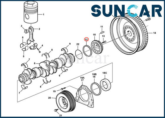 Mua Phốt dầu trục khuỷu chống mài mòn chất lượng cao VOE20441481 SUNCARVO.L.VO For EC700B DEUTZ D16C D16E D13 online manufacture