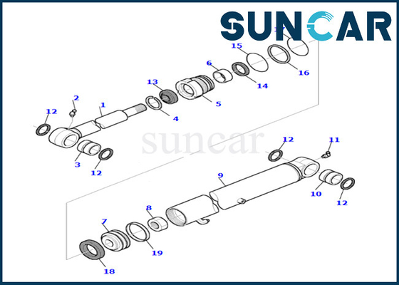 Mua Bộ làm kín xi lanh xô 878000538 Bộ dụng cụ PC35R-8 Komatsu Bộ bảo dưỡng xi lanh chống mài mòn và dầu online manufacture