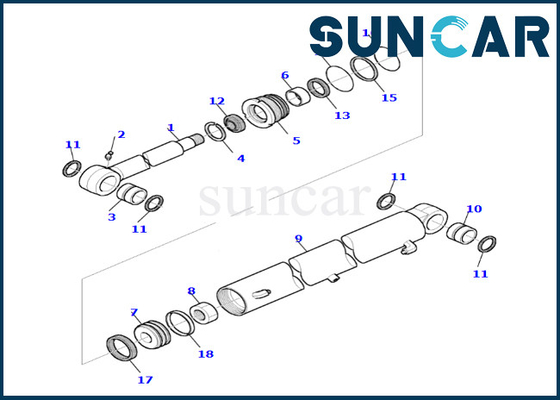 Mua 878000657 Boom Swing Cylinder Seal Kit Komatsu Phù hợp với PC35R-8 Boom Swing Cylinder Seal Kit online manufacture