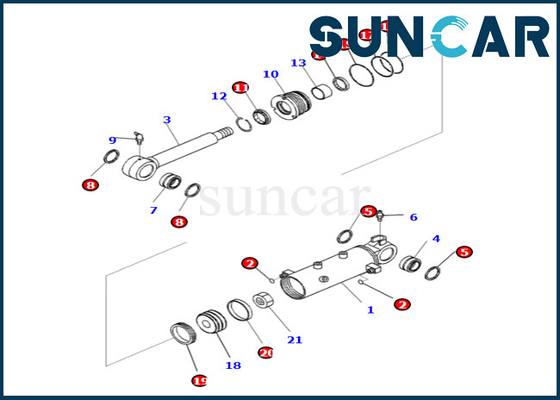 Mua Bộ làm kín xi lanh lưỡi 707-98-30550 7079830550 cho PC35MR-3 Bộ công cụ bảo dưỡng xi lanh lưỡi Komatsu online manufacture