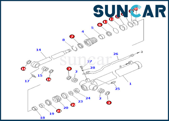 Mua Bộ làm kín xi lanh cánh tay 707-98-25190 7079825190 Komatsu cho Bộ làm kín xi lanh cánh tay PC38UU-2 online manufacture