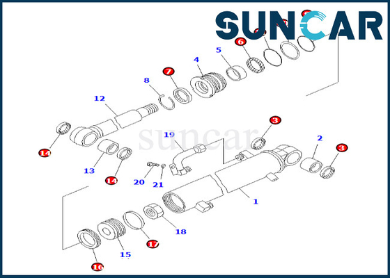 Mua 707-98-25110 7079825110 Bộ niêm phong xi lanh cánh tay Komatsu Phù hợp với PC38UU-3 Bộ bảo dưỡng xi lanh cánh tay online manufacture