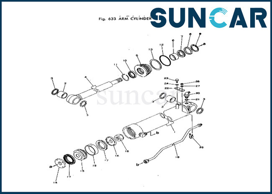 Mua Bộ làm kín xi lanh cánh tay 20T-63-66103 20T6366103 Phù hợp với PC40-1 PC40-2 Bộ bảo dưỡng xi lanh cánh tay Komatsu online manufacture