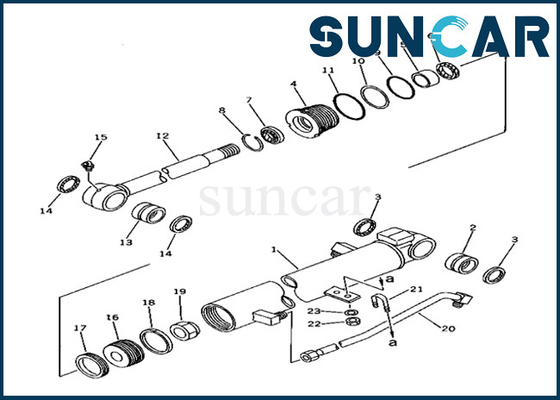 Mua Bộ niêm phong xi lanh xô Komatsu 20T-63-02080 20T6302080 Bộ sửa chữa xi lanh xô phù hợp với PC40-6 online manufacture