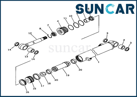 Mua Bộ làm kín xi lanh cánh tay 20T6302160 20T-63-02160 Bộ làm kín xi lanh cánh tay Komatsu Phù hợp với PC40-6 online manufacture